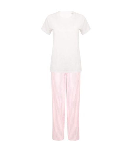 Ensemble De Pyjama Long Femme Blanc Rose Towel City