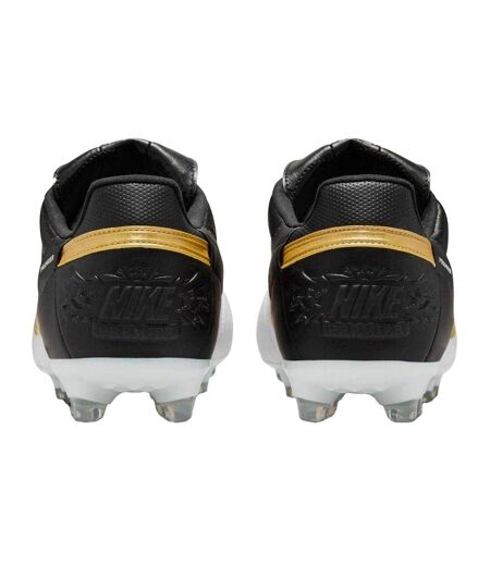 Mens Premier 3 Classic Leather Firm Ground Football Boots White Black Gold Nike