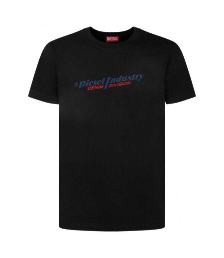 T-shirt Motif/style Logo Industry Denim Division Adulte Noir Diesel