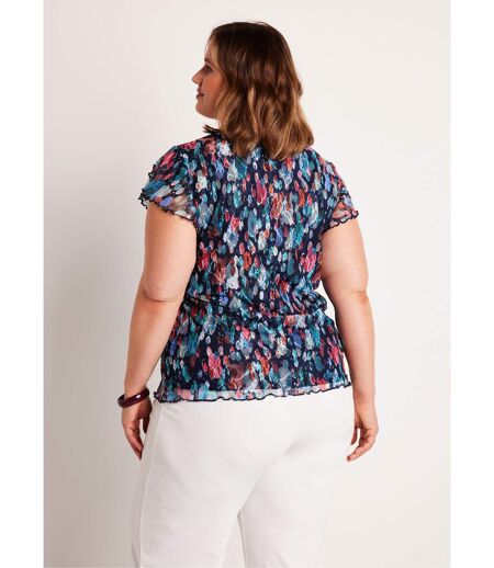 T-shirt court dentelle imprimée