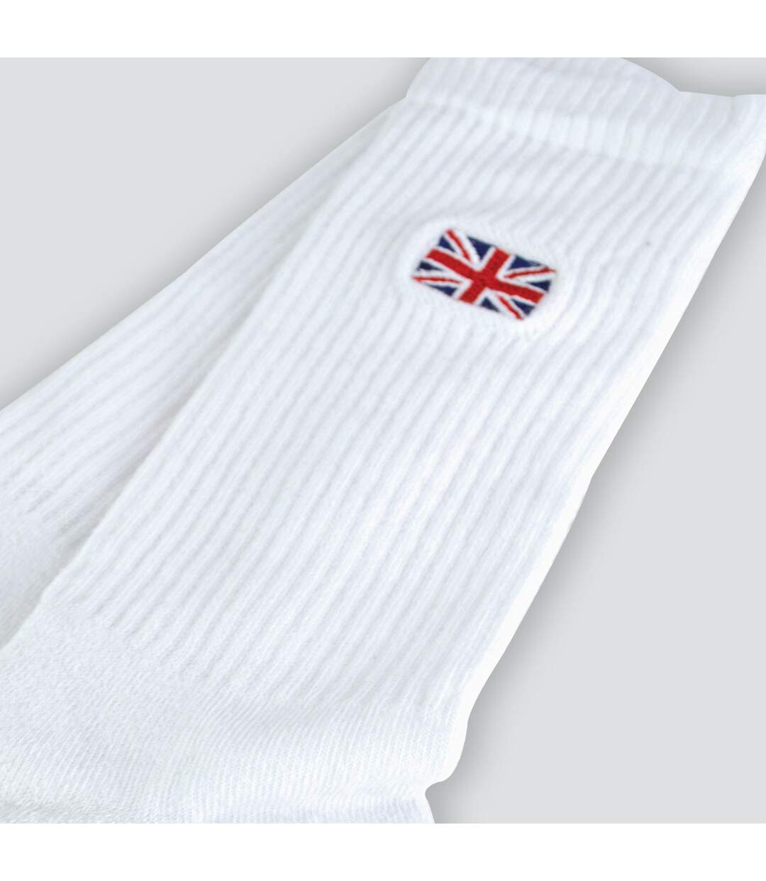 1 Pack Mens Novelty Union Jack Motif White Socks-4