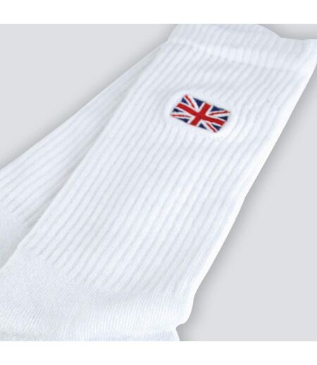 1 Pack Mens Novelty Union Jack Motif White Socks
