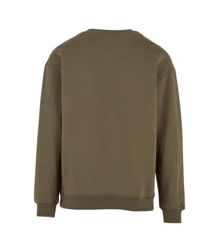 Mens crew neck plain sweatshirt olive Build Your Brand