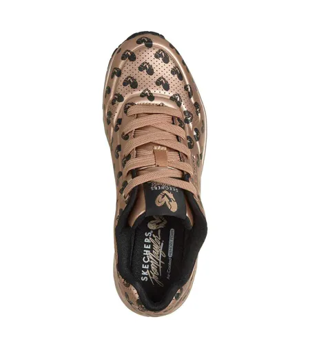 Womens/ladies Hearts Trainers Rose Gold Skechers