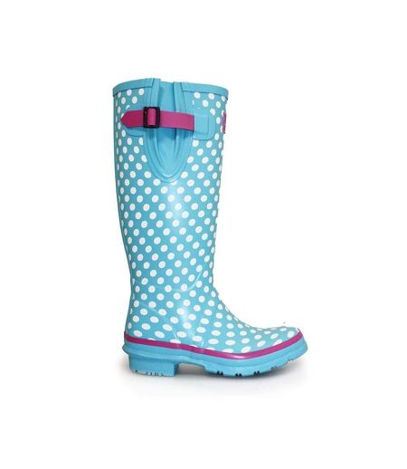 Bottes de pluie femme bleu pâle / blanc / rose Lunar