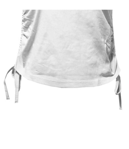 Womens/ladies ruched crop top white TriDri