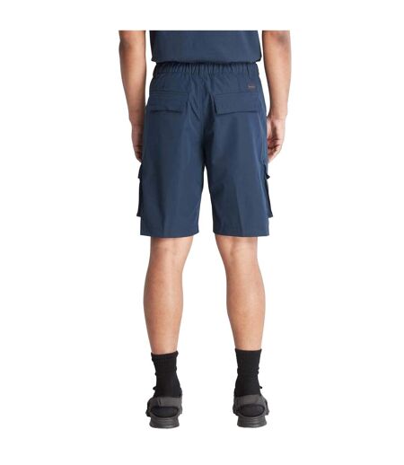 Mens Leather Badge Water Repellent Cargo Shorts Navy Timberland