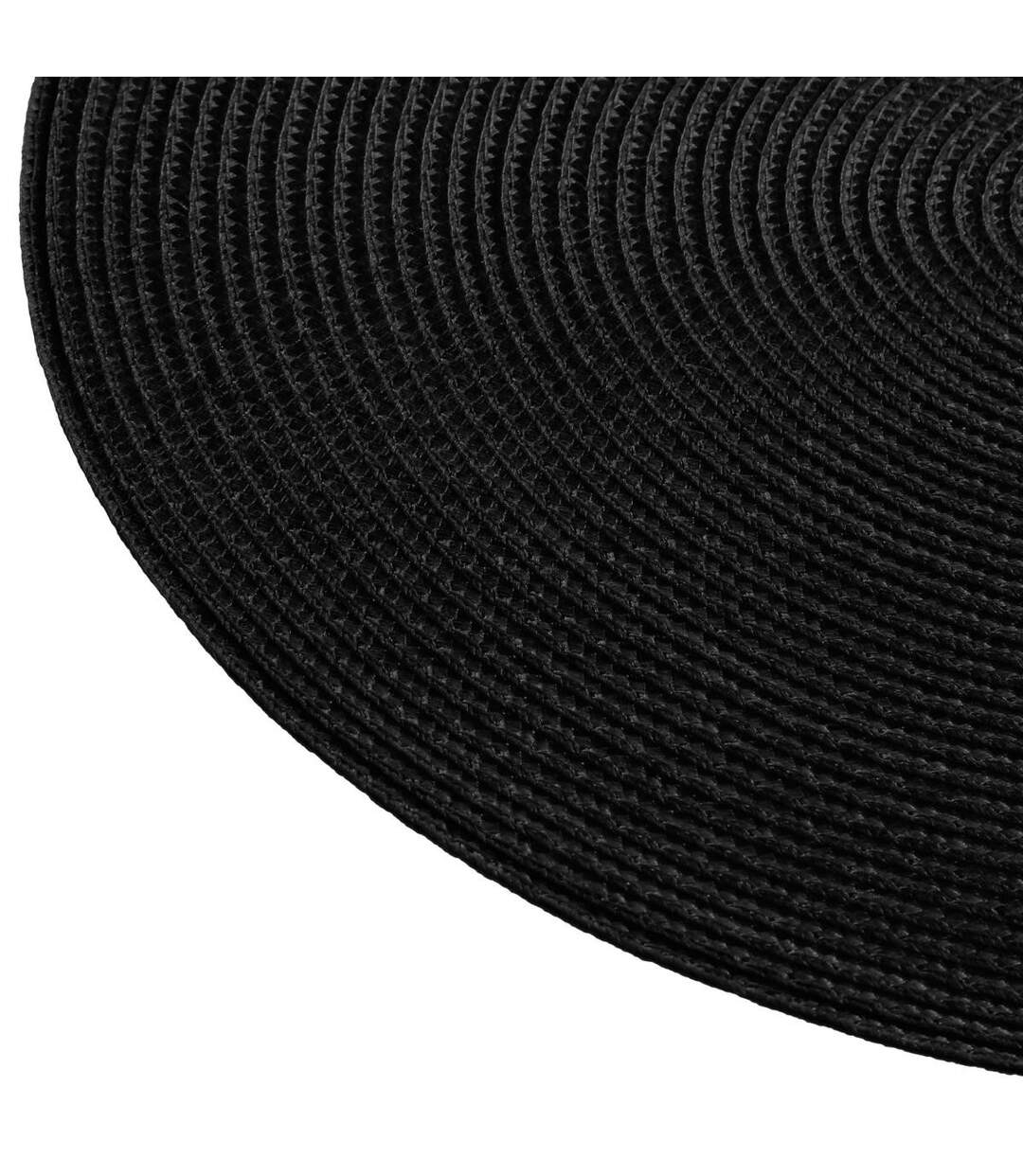 Set de Table Rond Tressé 38cm Noir-2