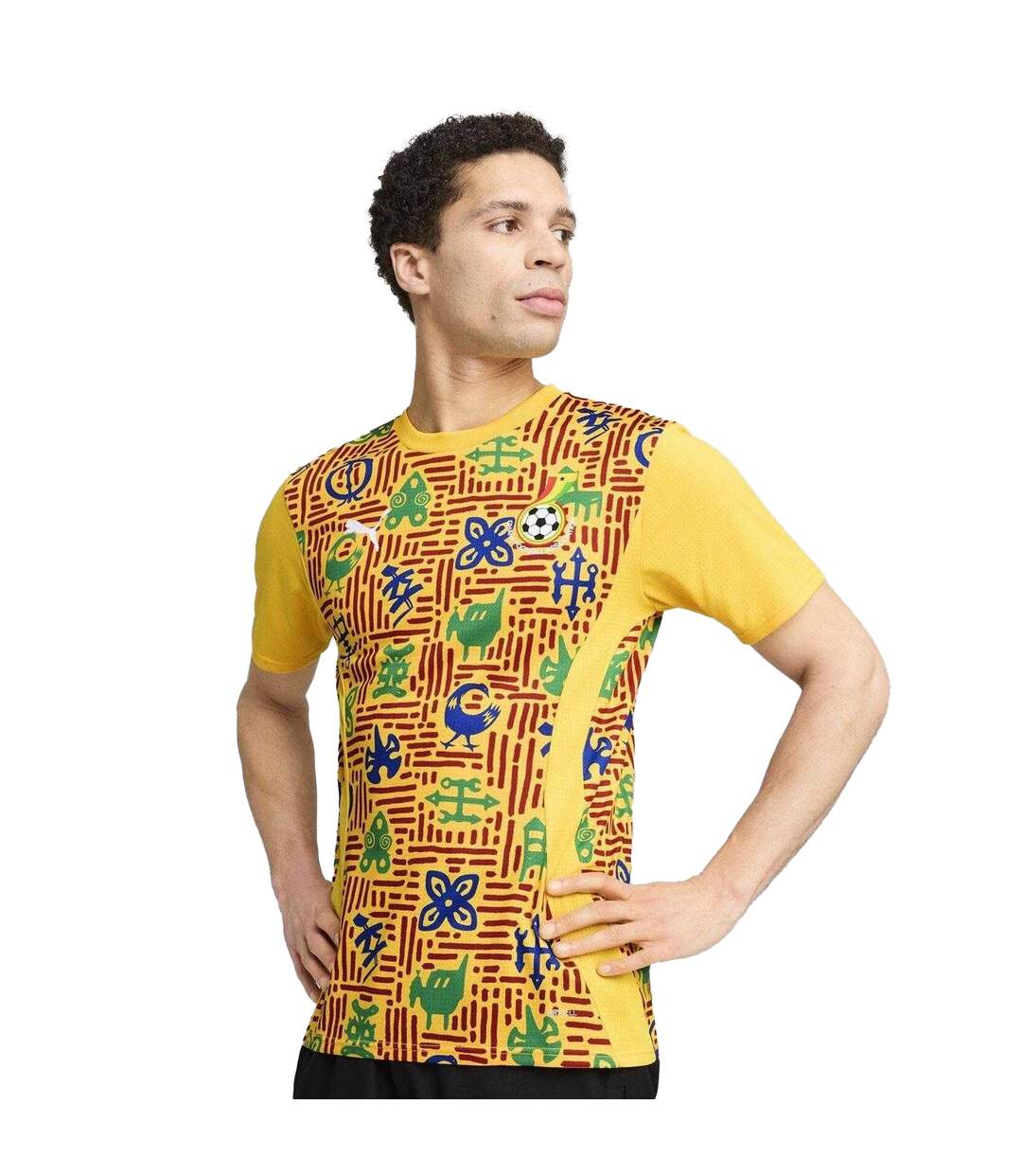 Mens Prematch Ghana Football Shirt Yellow Puma-4