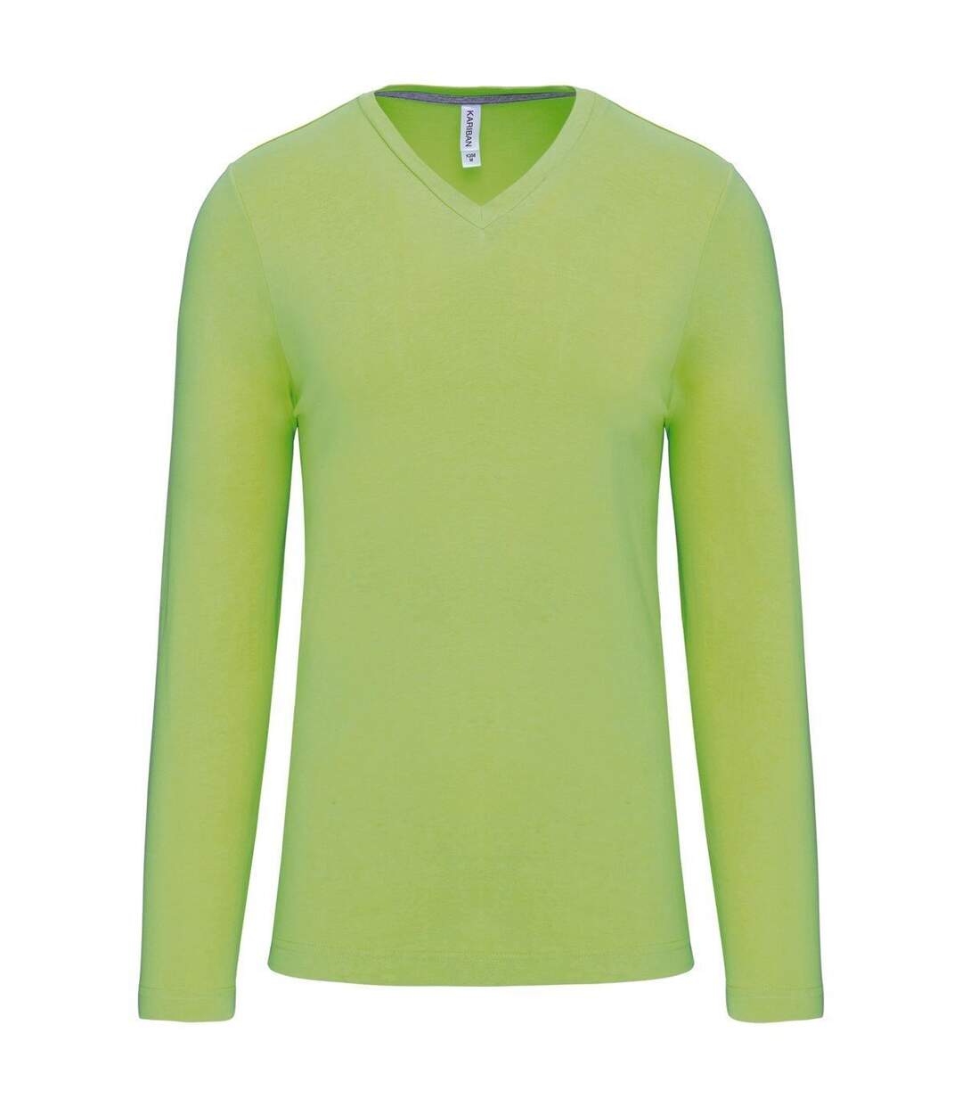 T-shirt manches longues col V - K358 - vert lime - homme