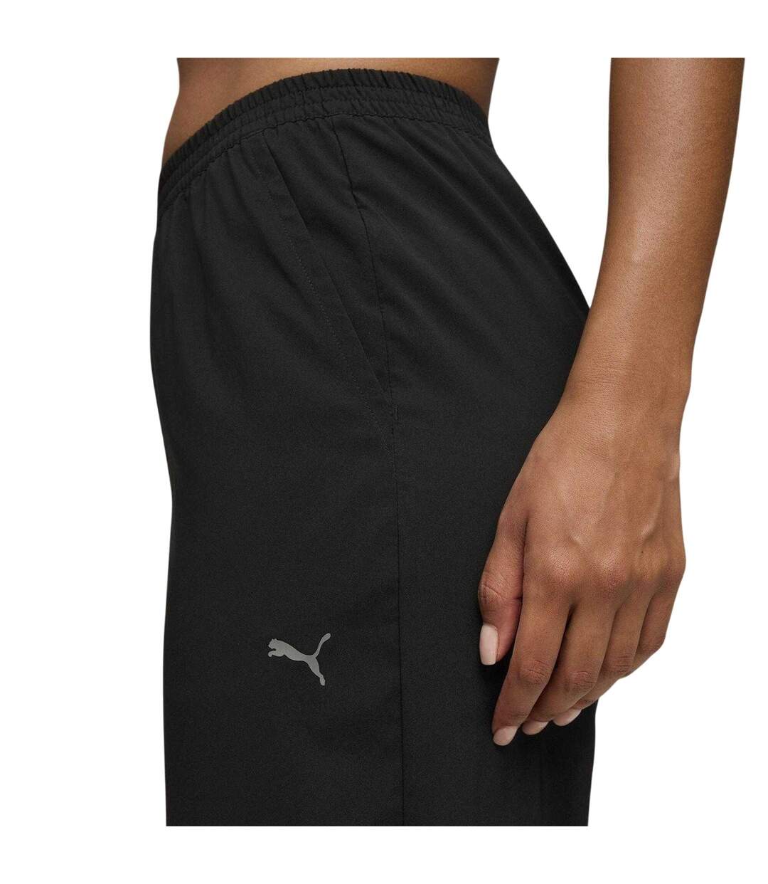 Womens/ladies Fashion Knitted High Waist Tracksuit Bottoms  Black Puma-4