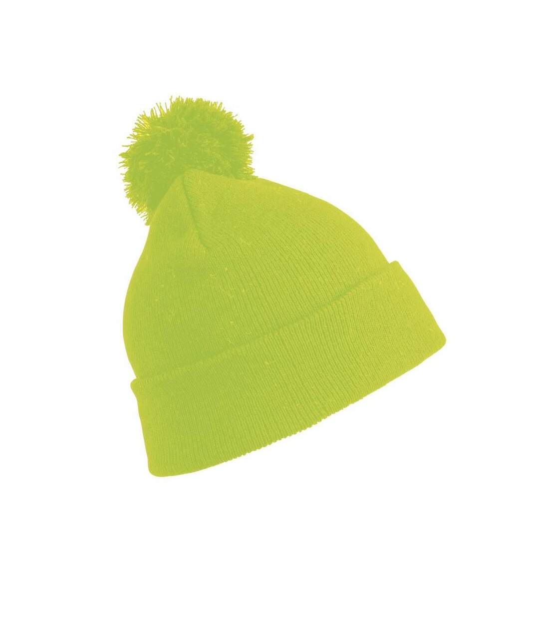 Womens/ladies Winter Essentials Pom Pom Beanie Bonnet À Pompon Jaune Fluo Result-2