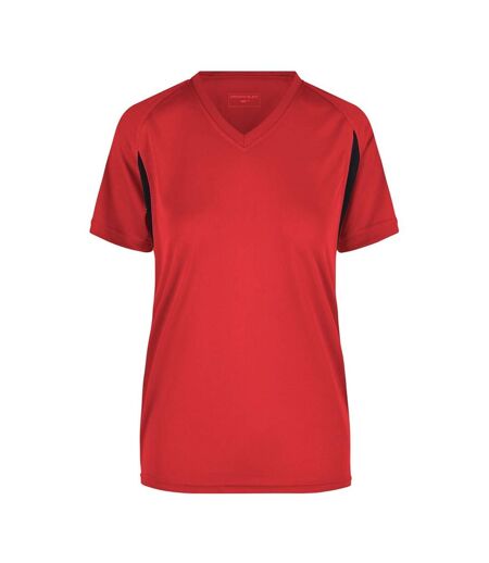 T-shirt Course À Pied Femme Rouge Noir James And Nicholson