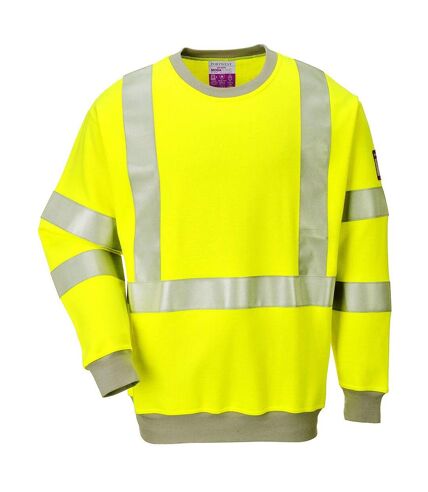 Portwest Mens Flame Resistant Hi-Vis Sweatshirt (Yellow) - UTPW958