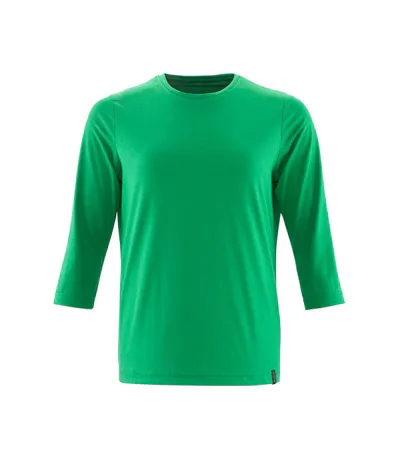 Womens/ladies Crossover 3/4 Sleeve T-shirt Grass Green Mascot