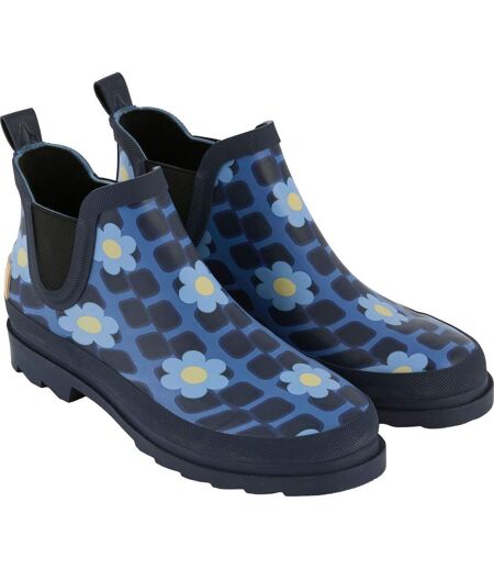 Womens/ladies Orla Kiely Daisy Wellington Boots Blue Regatta