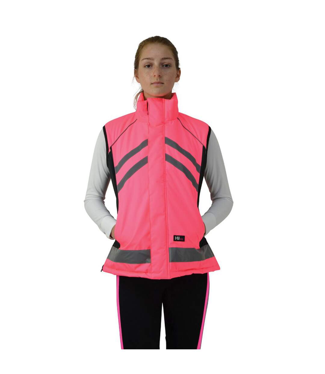 Gilet d´équitation adulte rose HyVIZ-1