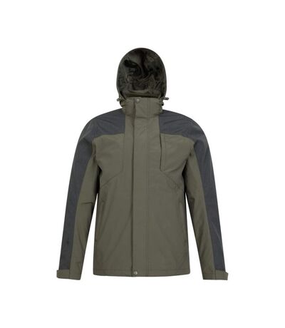 Mens District Extreme 3 In 1 Waterproof Jacket Khaki Green Mountain Warehouse