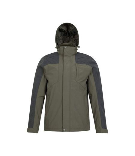 Mens District Extreme 3 In 1 Waterproof Jacket Khaki Green Mountain Warehouse