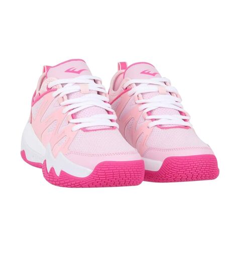 Womens/ladies Mesh Basketball Trainers Pink White Everlast