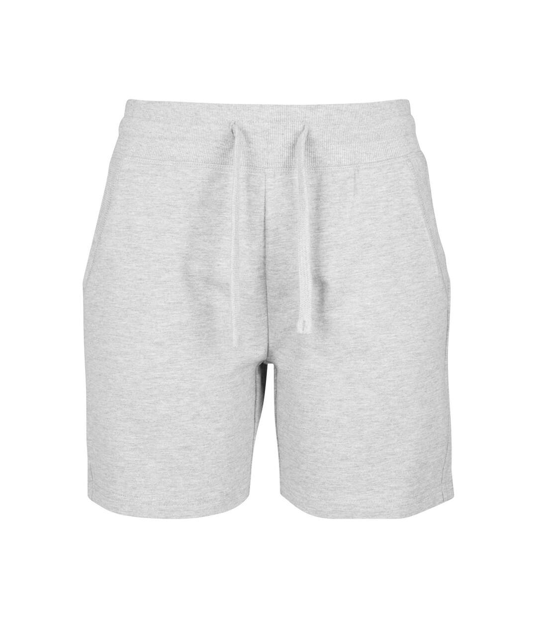 Womens/ladies Terry Heather Shorts Grey Build Your Brand-1