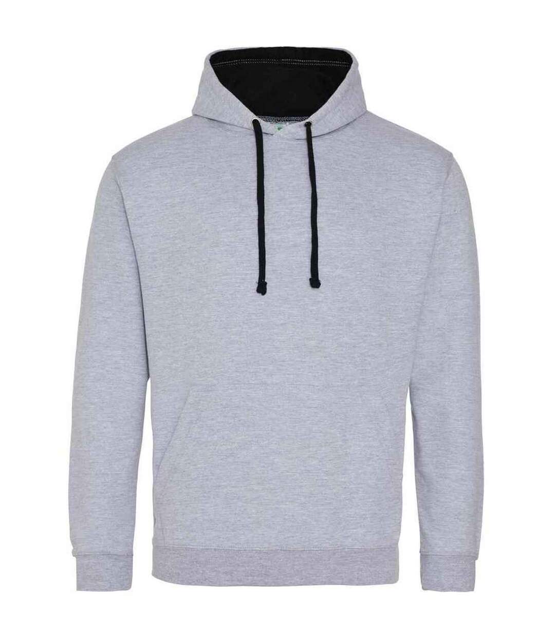 Sweat à capuche varsity femme gris chiné / noir vif Awdis