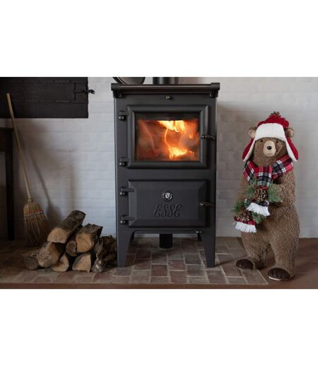 Statue Ours de Noël Bonnet 75cm Marron