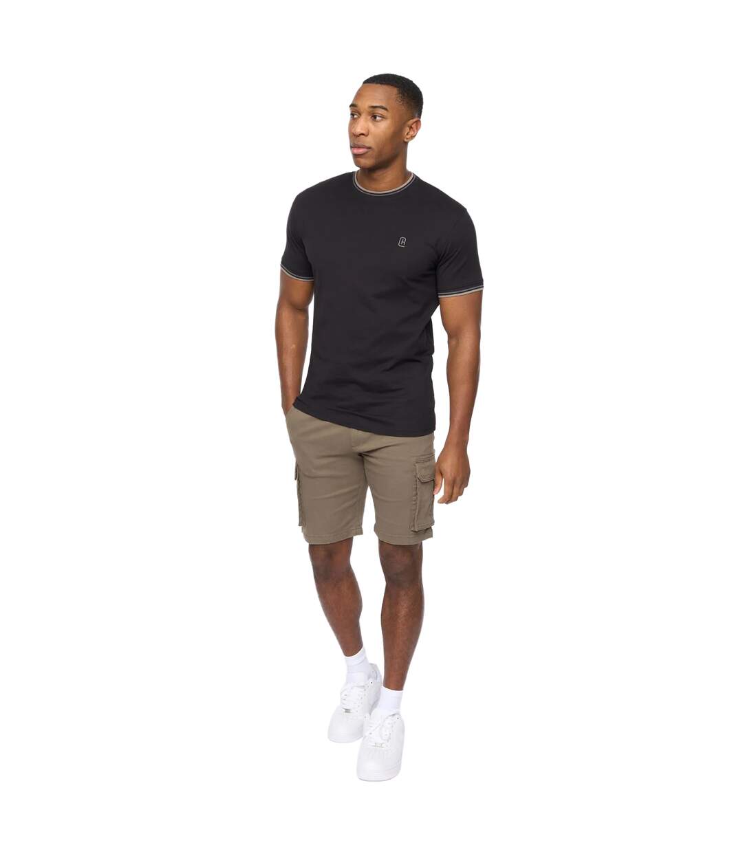 T-shirt Shellworth Homme Noir Crosshatch-1