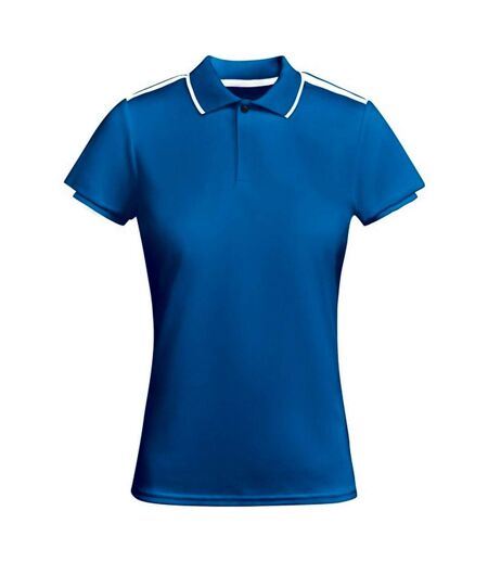 Womens/ladies tamil short-sleeved sports polo shirt royal blue/white Roly