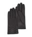 Isotoner Gants femme en cuir d'agneau pleine fleur, doublés soie, tendance et modernes-1