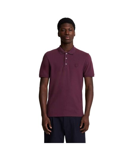 Mens plain polo shirt burgundy Lyle & Scott