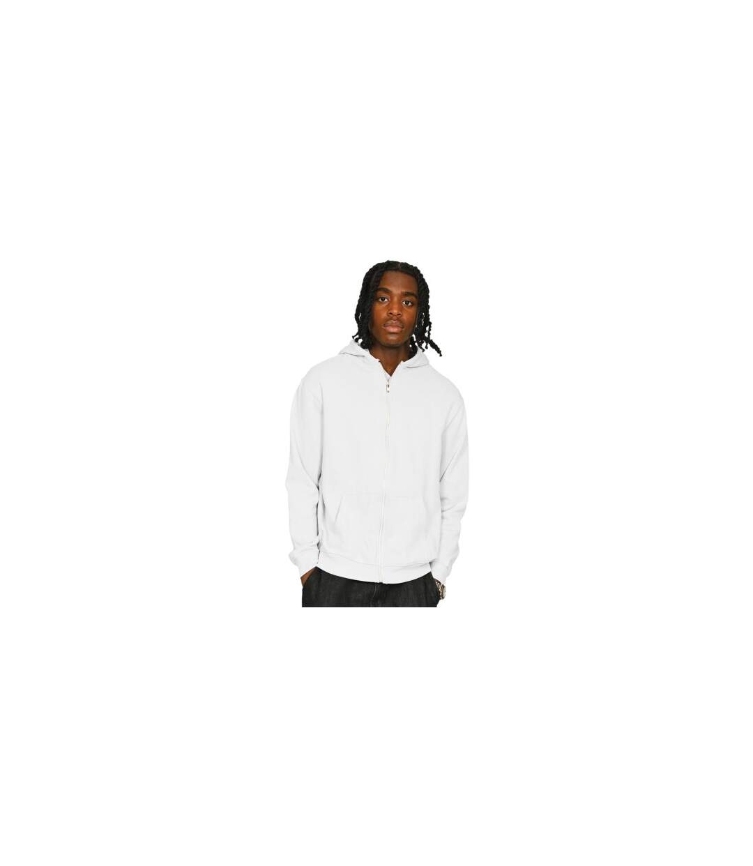 Unisex Adult Core Combed Cotton Hoodie White Casual Classics-1