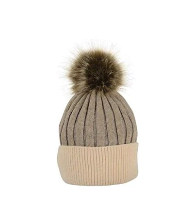 HyFASHION Adults Luxembourg Luxury Bobble Hat (Toffee/Beige) - UTBZ854