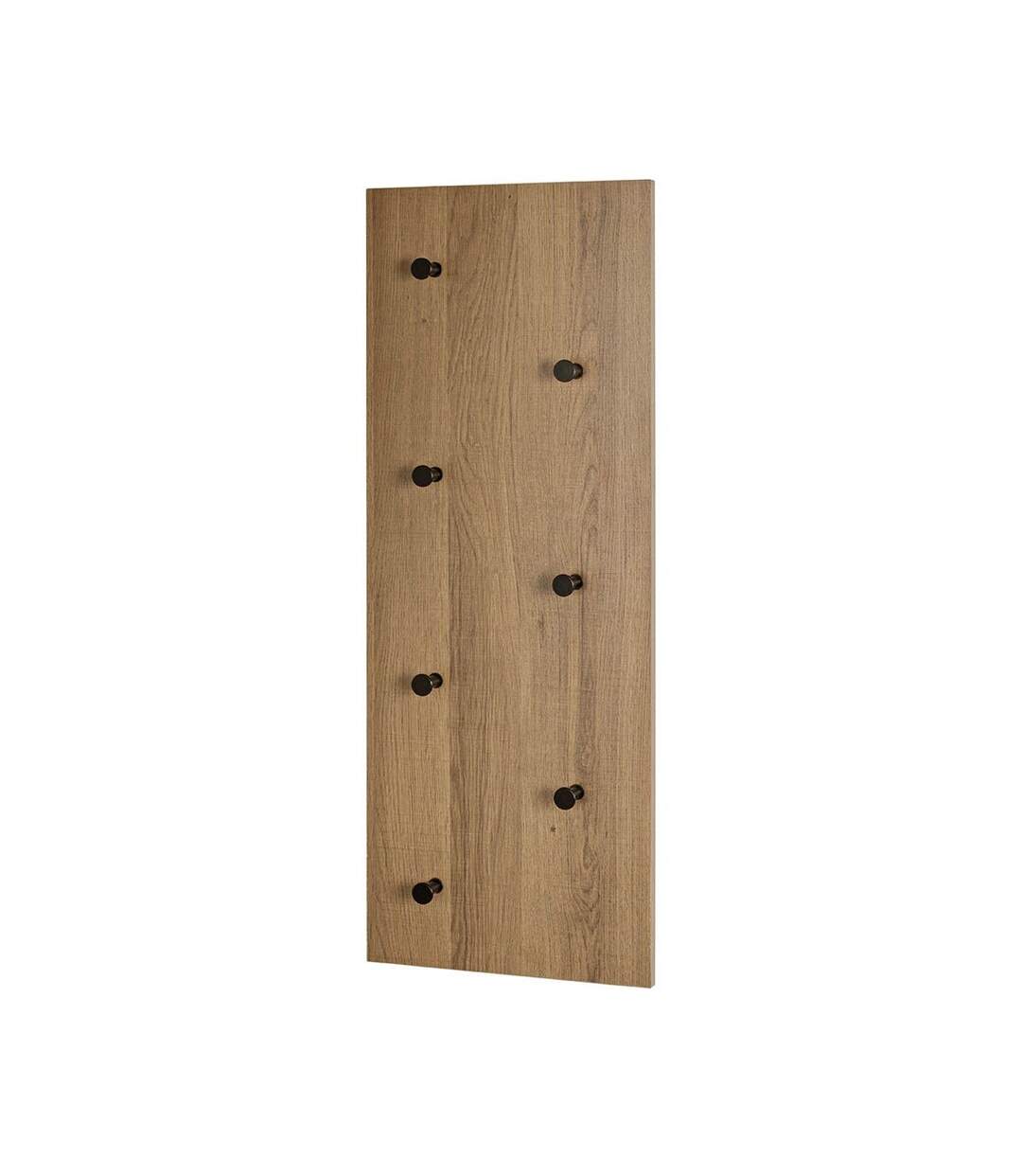 Patère Murale Double Miranda 80cm Chêne Foncé & Noir-5