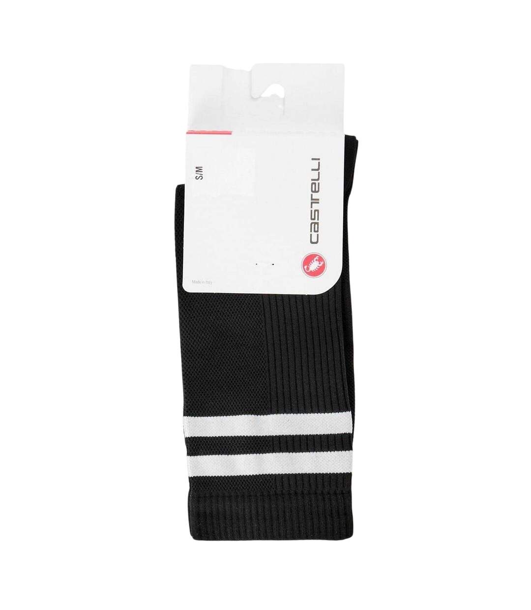 Unisex Adult Twin Stripe Technical Socks Black White Castelli-2