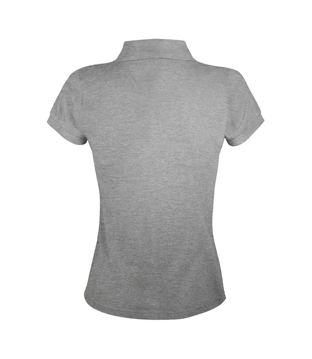 Polo manches courtes prime femme gris chiné SOLS