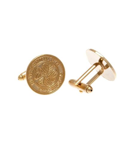 Celtic FC Gold Plated Cufflinks (Gold) (One Size)