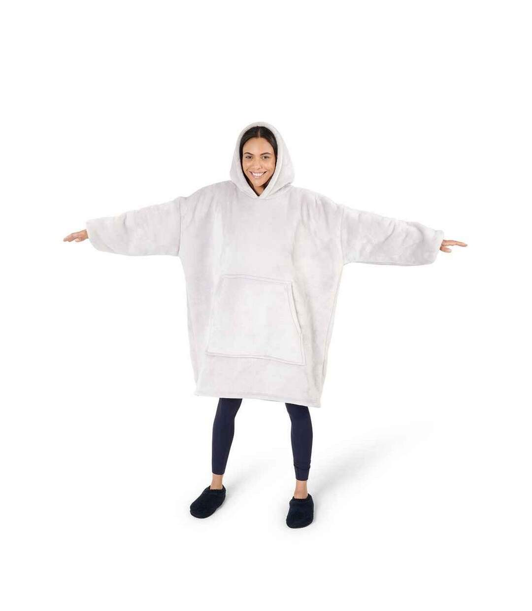 Unisex adult sherpa fleece hoodie silver grey Brand Lab-2