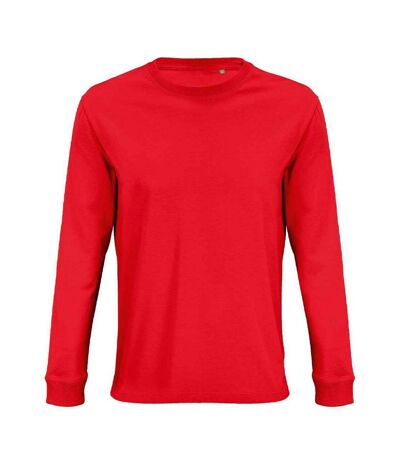 SOLS Unisex Adult Pioneer Cotton Long-Sleeved T-Shirt (Bright Red)