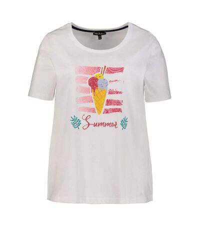 ULLA POPKEN T-shirt, cornet de glace pailleté, Classic, coton