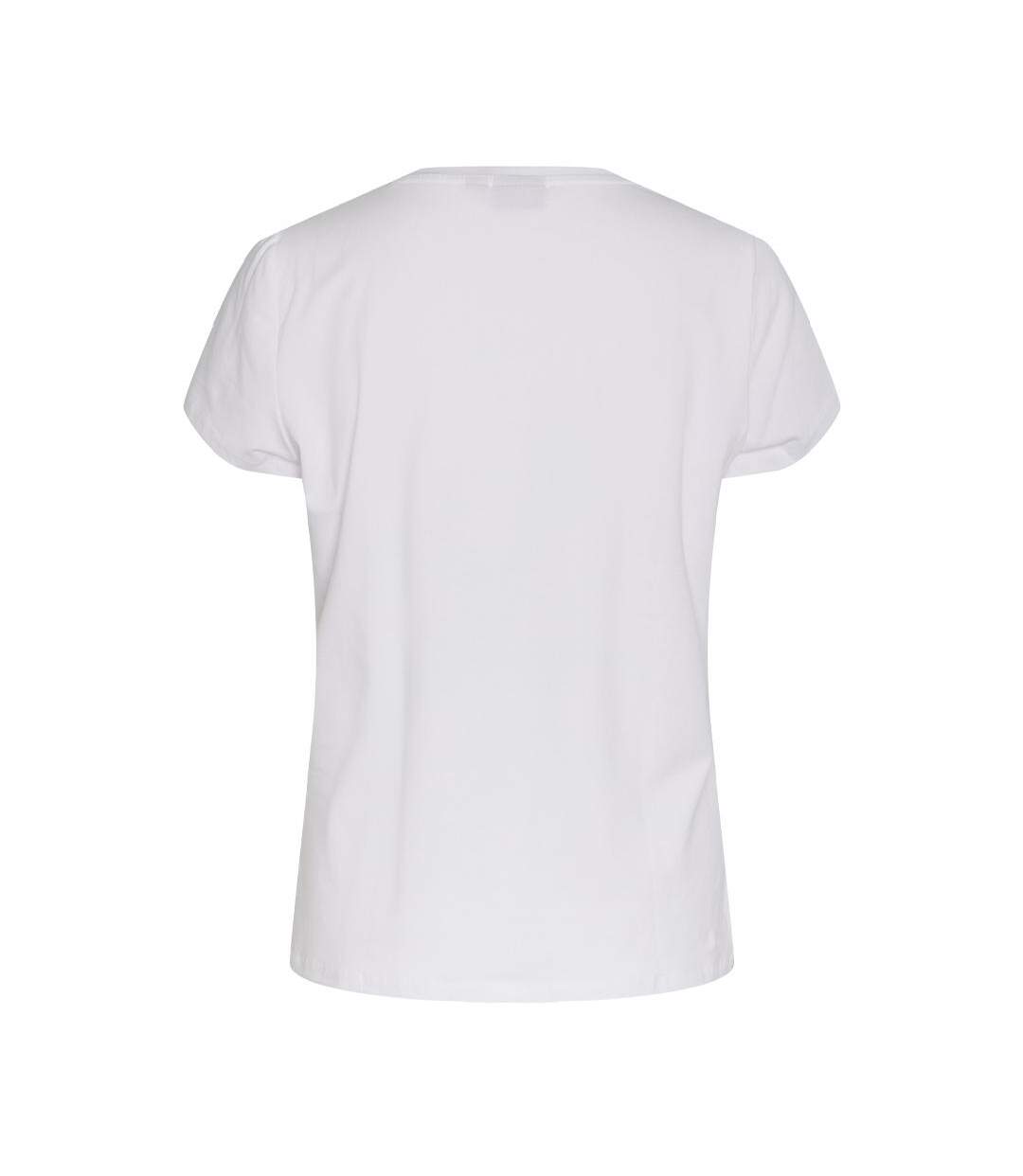 T-shirt Blanc/Rose Femme Pieces Merima - L