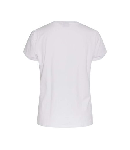 T-shirt Blanc/Rose Femme Pieces Merima - L