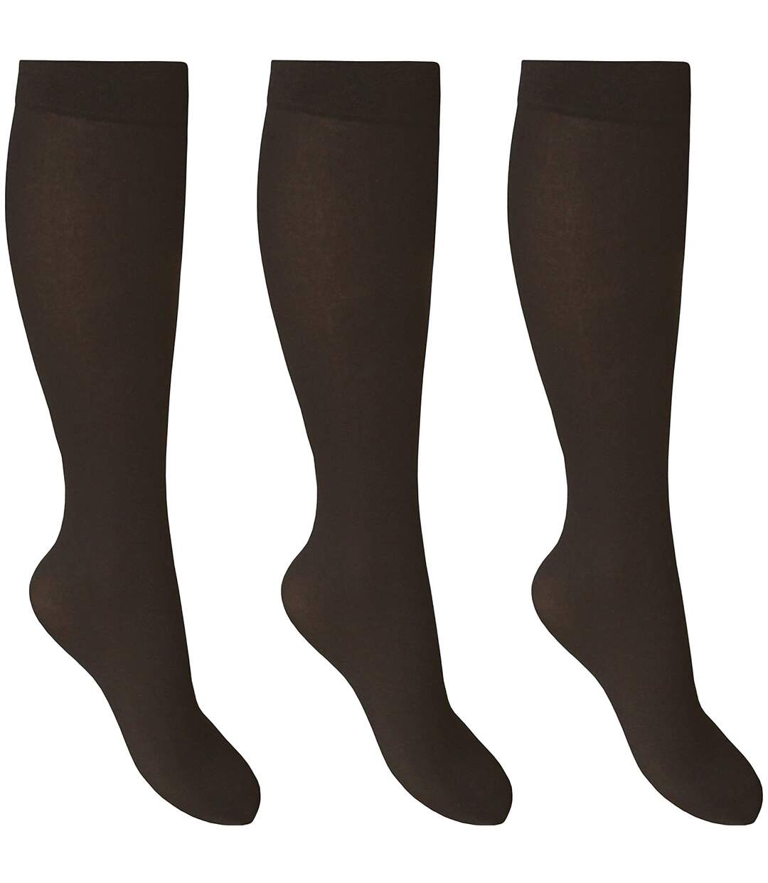 Mi-bas 70 Deniers Lot 3 Paires Femme Noir Joanna Gray-2