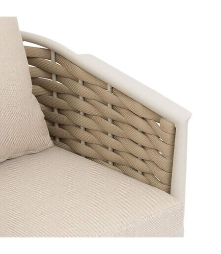 Lot de 2 fauteuils de jardin en aluminium et maille YCONIA - Beige et argile