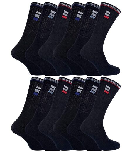 Sock Snob - 12 Pairs Mens Cotton Sport Socks in White & Black