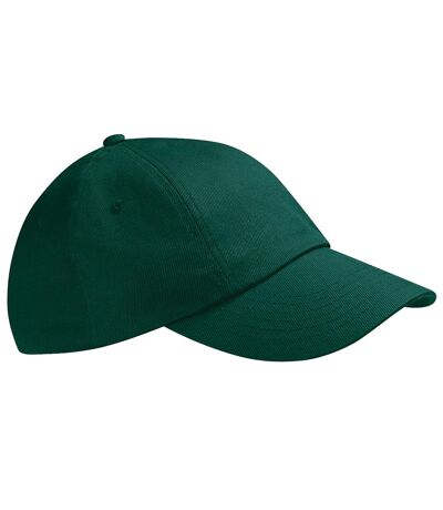 Beechfield Unisex Low Profile Heavy Cotton Drill Cap / Headwear (Pack of 2) (Bottle Green)