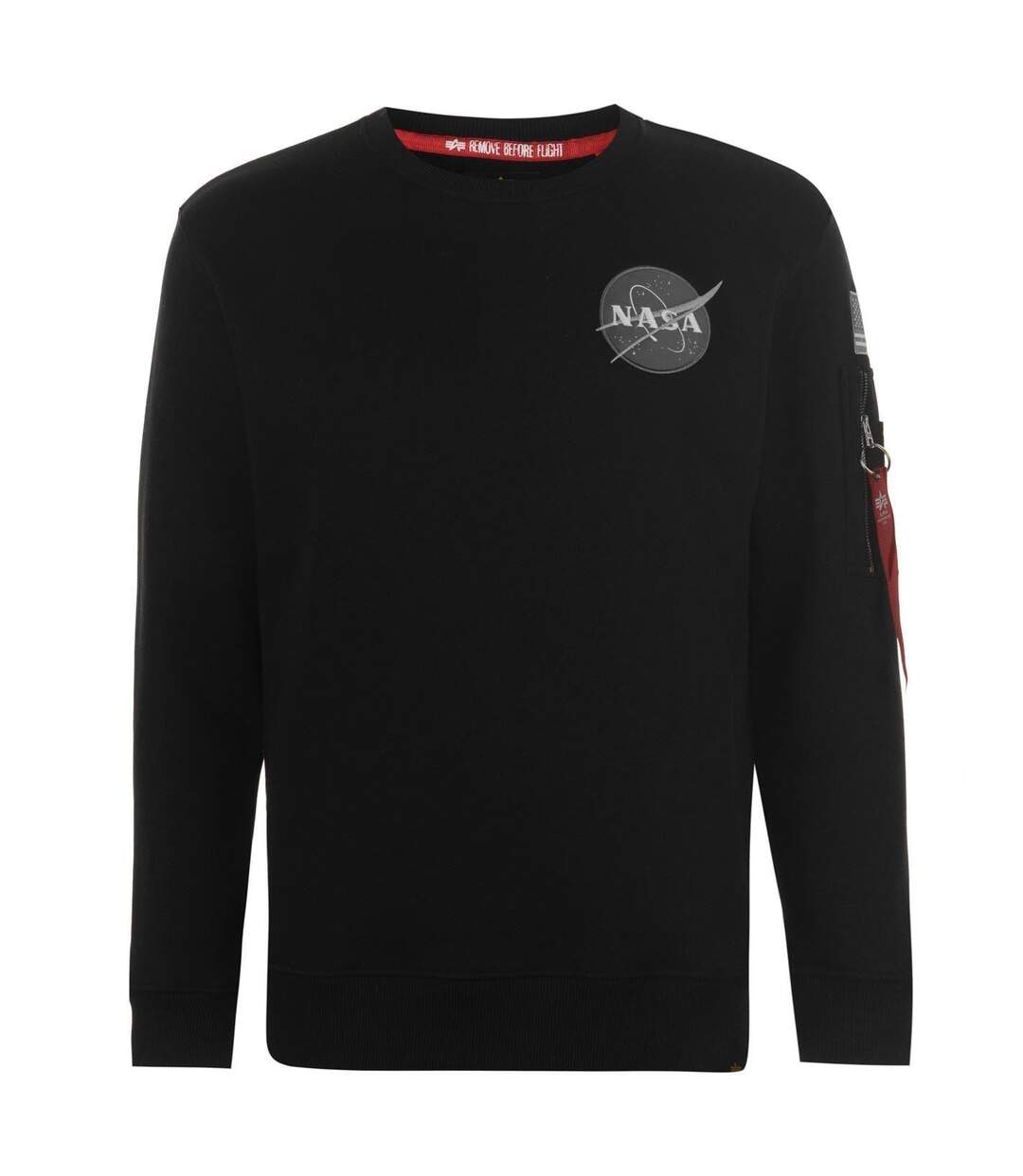 Unisex Adult Nasa Cotton Blend Sweatshirt Black Alpha-1
