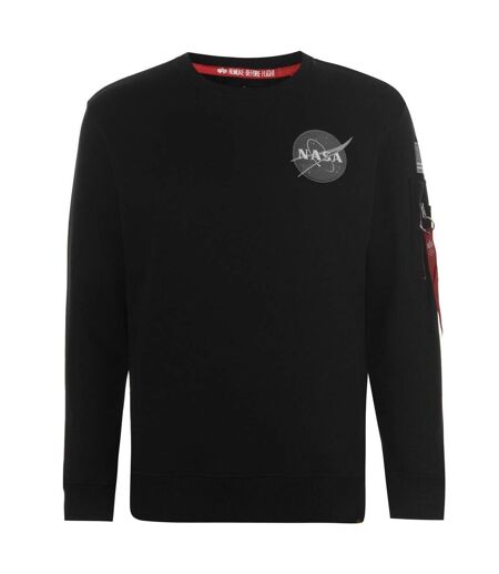 Unisex Adult Nasa Cotton Blend Sweatshirt Black Alpha