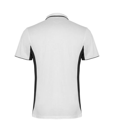 Unisex Adult Montmelo Short-sleeved Sports Polo Shirt White Black Roly