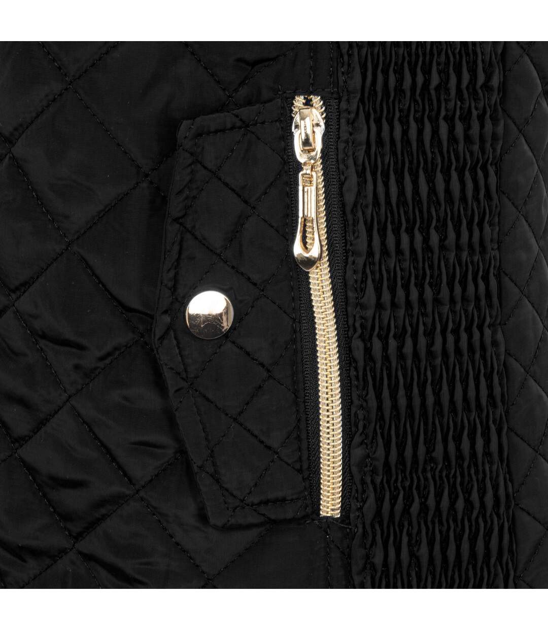 Womens/ladies Quilted Gilet Black Miso-4
